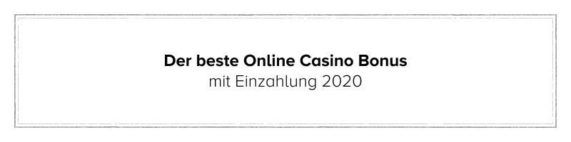 Beste Online Casino Bonus Mit Einzahlung
